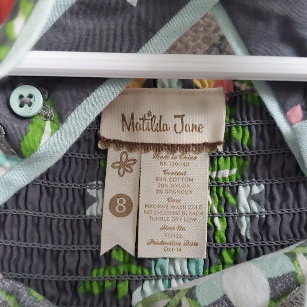 Matilda Jane Girls Saturday Afternoon Floral Tunic Long Top Sz8